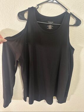 torrid Black Cold-Shoulder Sweatshirt Top